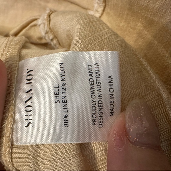 Shona Joy TUXEDO SHIRT DRESS Linen Size 4 - Picture 6 of 6